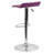 Orozco Contemporary Vinyl Adjustable Height Barstool with Solid Wave Seat and Chrome Base-1098382019