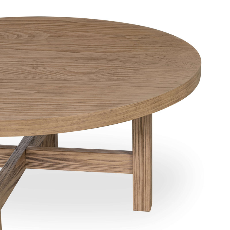 Gladston Round Wood Coffee Table (35.5")