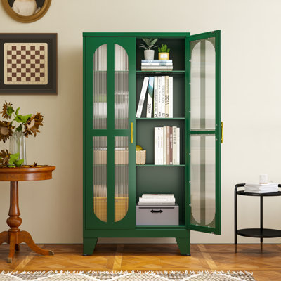 Armoire de cuisine autoportante avec portes en verre acrylique George