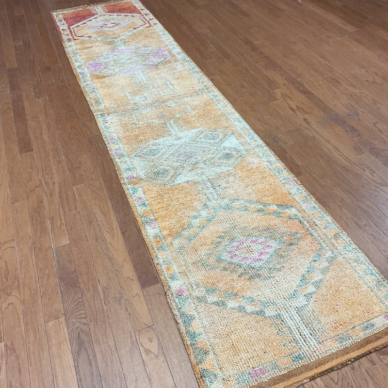 Handmade Turkish Oushak Wool Runner