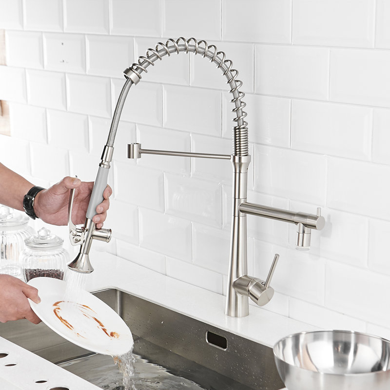 FLG Pull Down Kitchen Faucet, Brushed Nickel