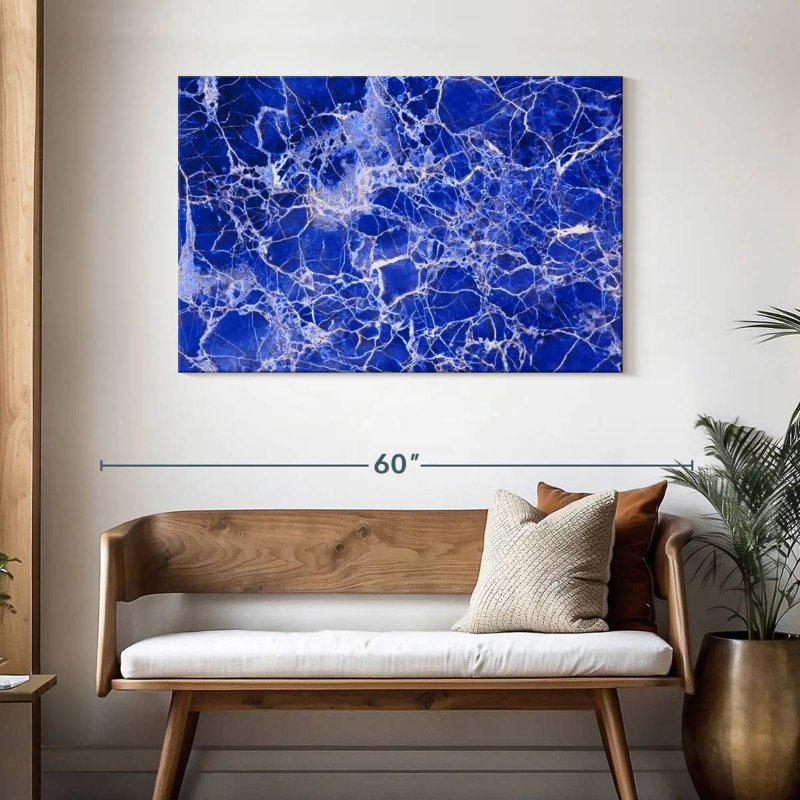 Abstrait bleu marbré Avery, H 30 po x l 45 po