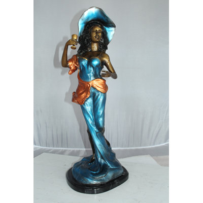Herr Lady Holding a Wine Glass Statue