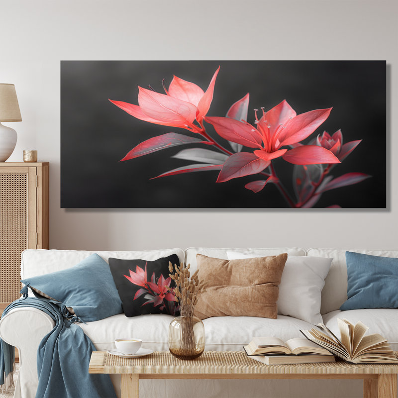 Palmea - Hibiscus Wall Art Print, Wrapped Canvas, 28" H x 60" W