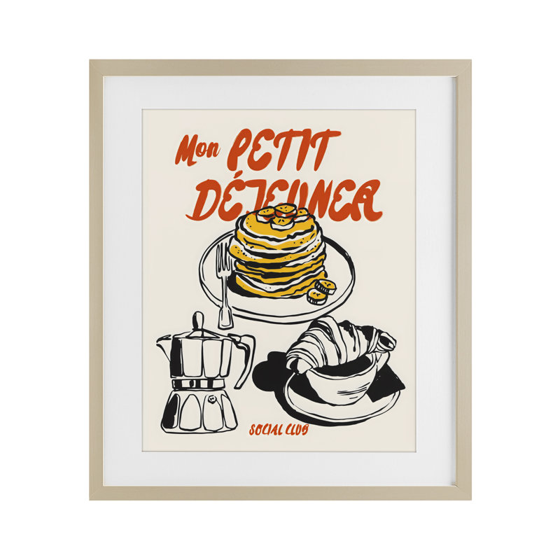 «My Breakfast Pancakes Spread», reproduction imprimée sous verre, conception de The Prints Vibe, 16 x 13