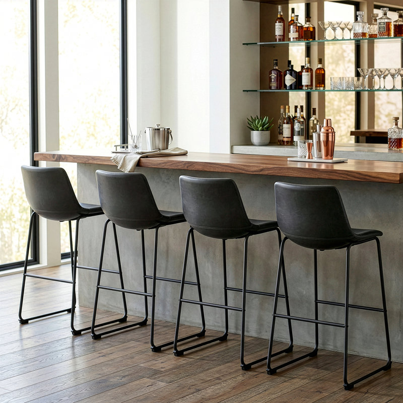 Julienn Bar & Counter Stool, Gray, Bar Stool (28.5" Seat Height)