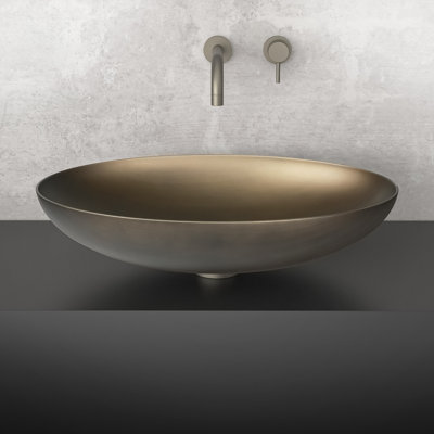 Maestro Bath 15.7'' Resin And Glass Pigments Oval Bathroom Sink