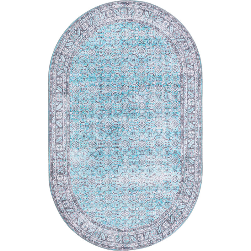 Mauri Chenille Oriental Indoor Rug, Oval 5' x 8'