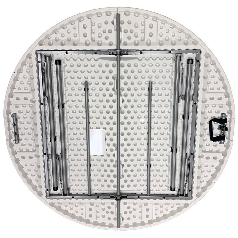 Plastic Circular Fold-in-Half Portable Folding Table, 29'' H X 48'' L