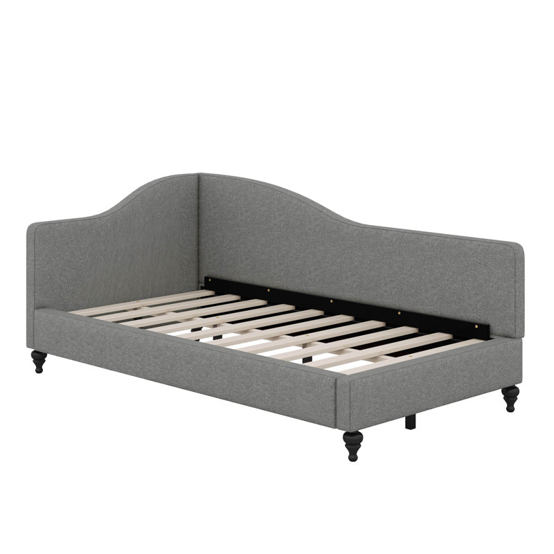 Lit de jour en L en forme de L, Gris, Lit simple