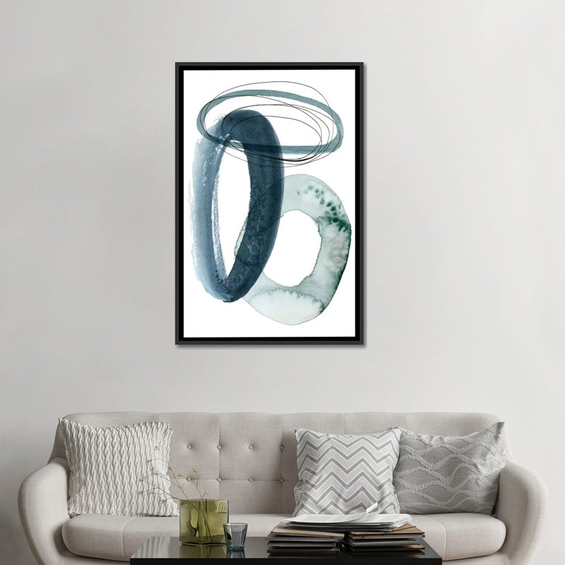 «Looop Abstract I» par Grace Popp, reproduction sur toile, H 26 po x l 18 po x P 1,5 po, Toile avec cadre noir