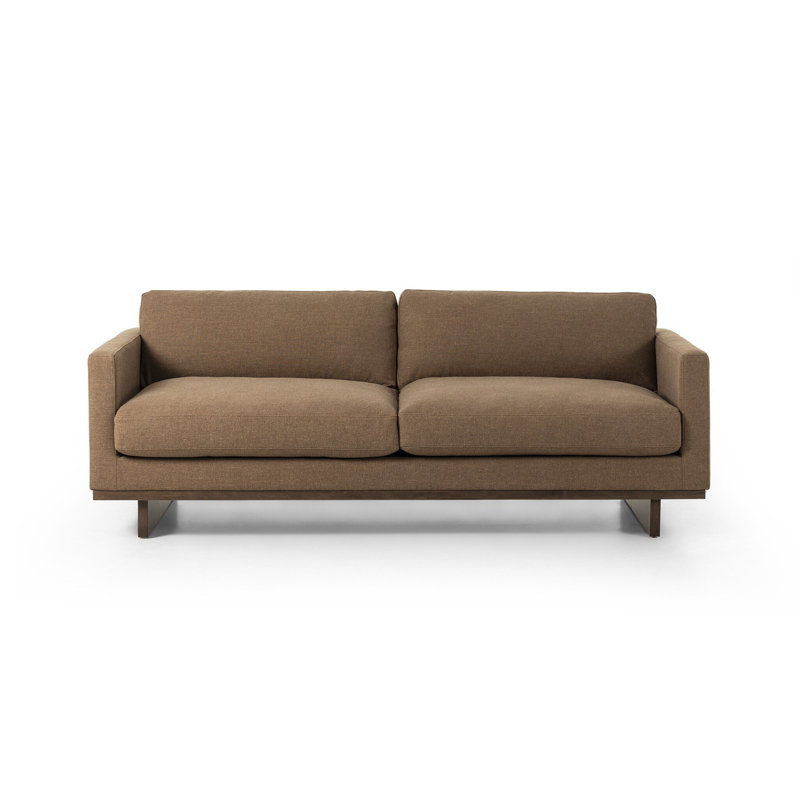 Everly Sofa, Brown, Dark Brown Wood