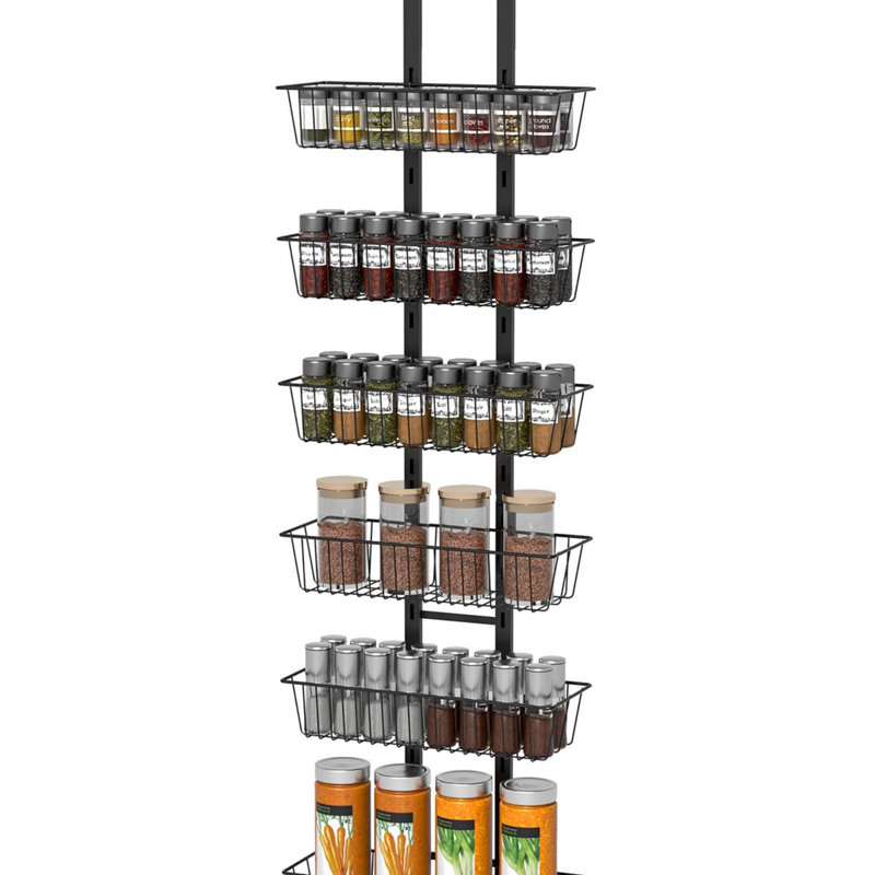 Freestanding Spice Rack with Adjustable Racks, 124.5 cm H x 35 cm W x 13 cm D