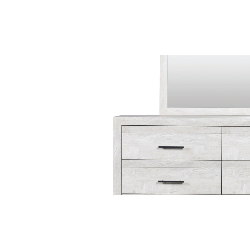 Zarrah 5 Piece Bedroom Set, Twin, Rustic Oak, 5 Pcs: Bed, Nightstand, 2 Dressers, Mirror