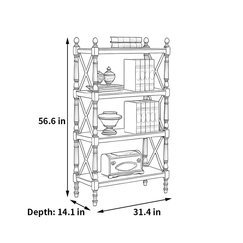 Snyder, (4 tablettes) H 56,6 po x l 31,4 po x P 14,1 po, Blanc