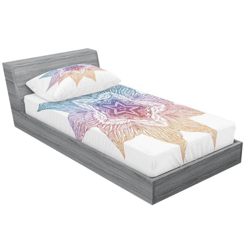 Ensemble de draps star mandala, Ensemble de draps pour lit simple avec drap-housse