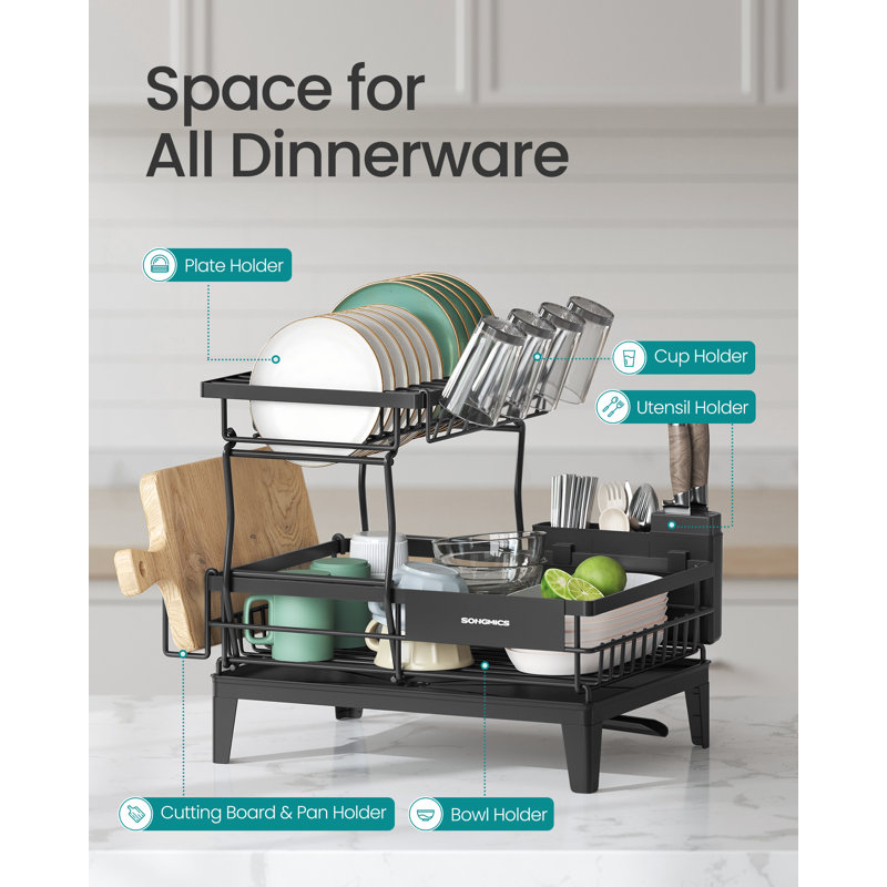 Dish, Glass & Flatware Rack, Ink Black