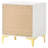 White And Gold 2-Drawer Rectangular Nightstand