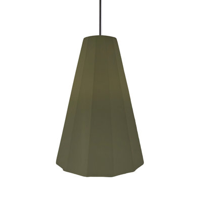 Radiance - luminaire suspendu 1 lumière cannelé - vert mat - chrome poli - l 9 po x H 13 po - ampoule remplaçable - tige rigide