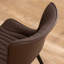 Chaise à oreilles rembourrée en similicuir Jimma avec pieds en fer-1749705790