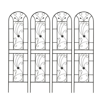 Ensemble de 2 treillis de jardin en métal 86,7 "x 19,7" antirouille pour plantes grimpantes pour l'extérieur