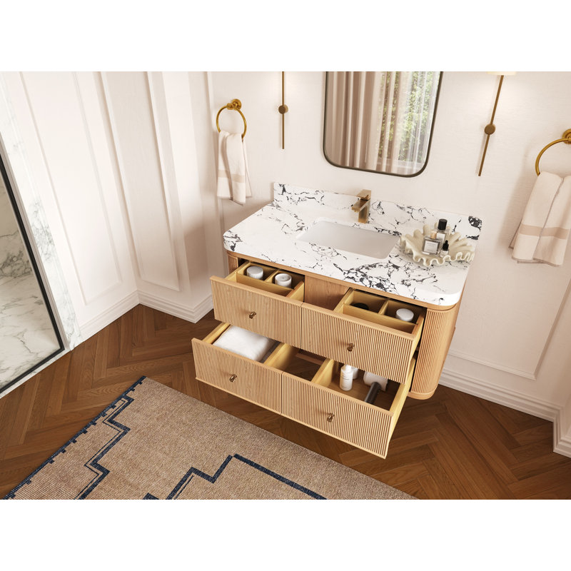 Chêne flottant Hampton X P 22 po De salle de bain Quartz, Doré Viola