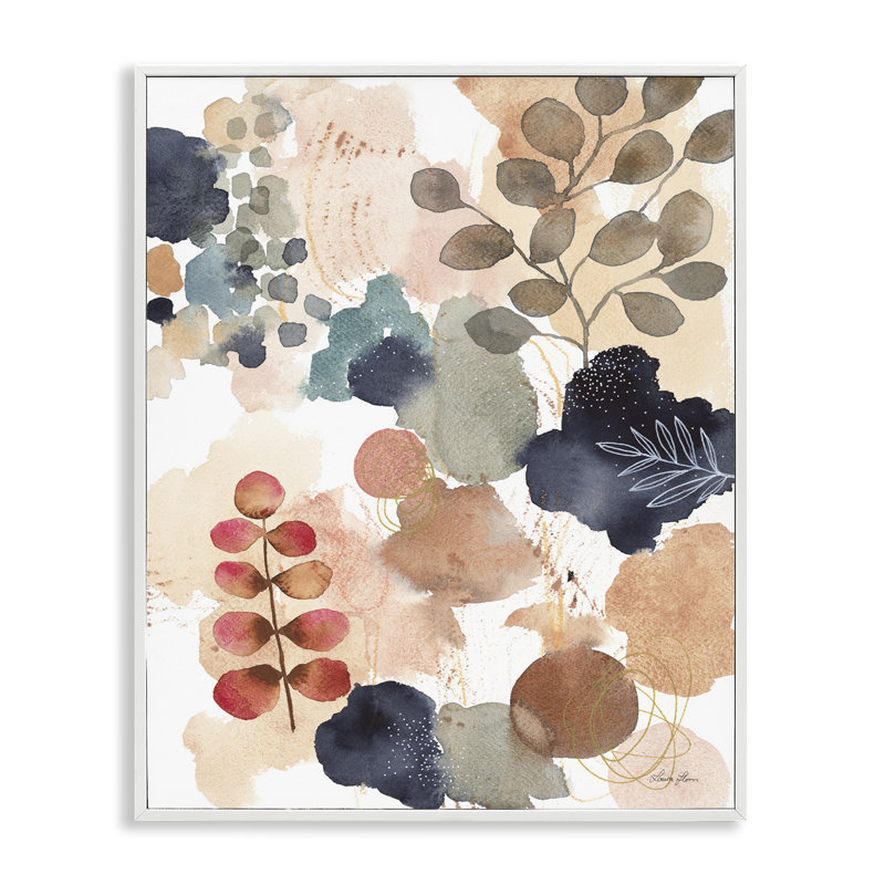 Peinture abstraite de style botanique abstrait, collage boho moderne par Laura Horn - Peinture, H 30 po x l 24 po