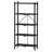 Expandable Folding Bookshelf with Wheels, Collapsible Adjustable Storage Rack Metal Shelves
