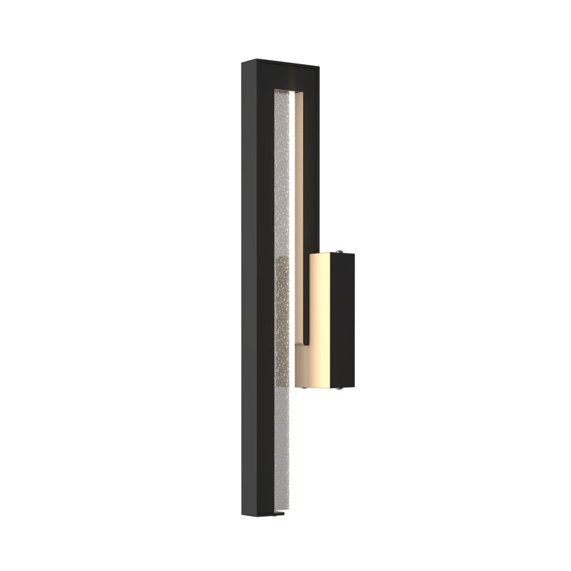 Edge LED Seeded Glass Outdoor Flush Mount, Coastal Black, 20.3" H x 4.5" W x 4.2" D