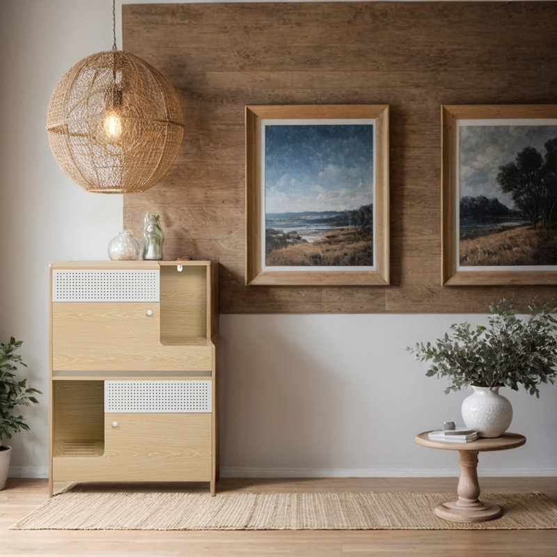Boîte à litière multi-usages avec deux portes rabattables