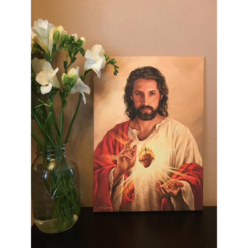Sacred Heart of Jesus Canvas Wall Art, 14" H x 10" W x 1" D