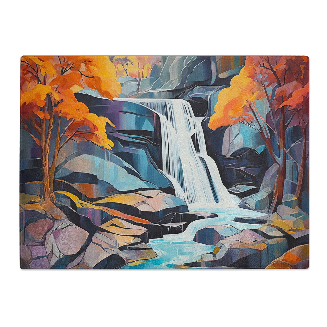 Waterfall Expressionism  Glass Chopping Board