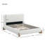Elegant Boucle Bed, une pièce maîtresse de chambre à coucher luxueuse et confortable, pleine grandeur, blanc-115724828