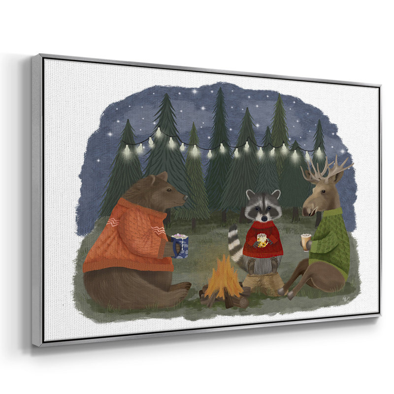 «Campfire Hot Chocolate», reproduction sur toile encadrée, H 17 po x l 25 po x P 2 po, Encadrement argenté