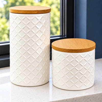 Ceramic / Porcelain Kitchen Canister Set Jar Canister - Set of 2