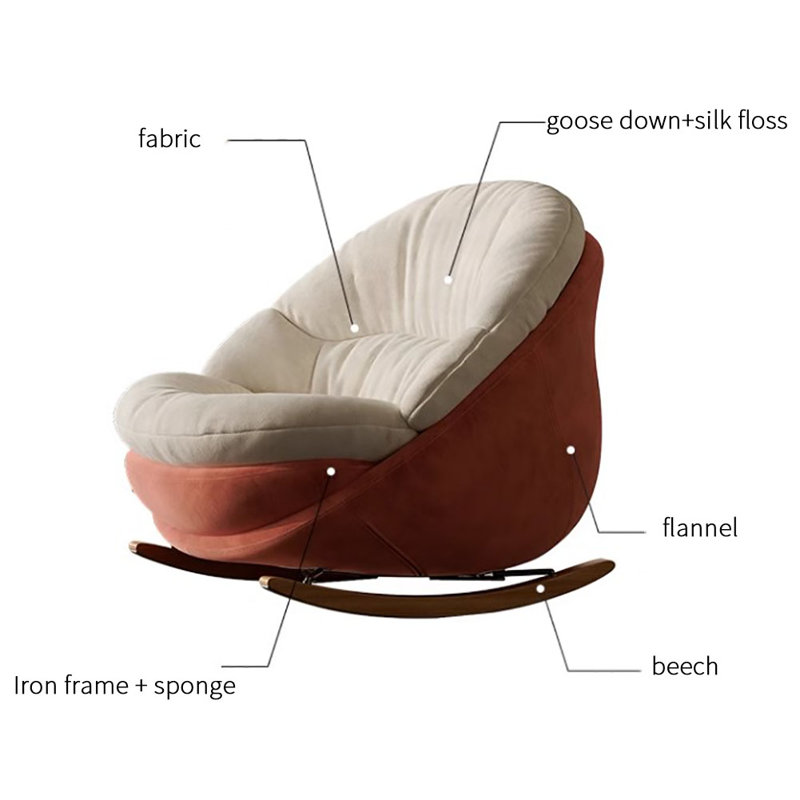 Chaise berçante élégante, Rose