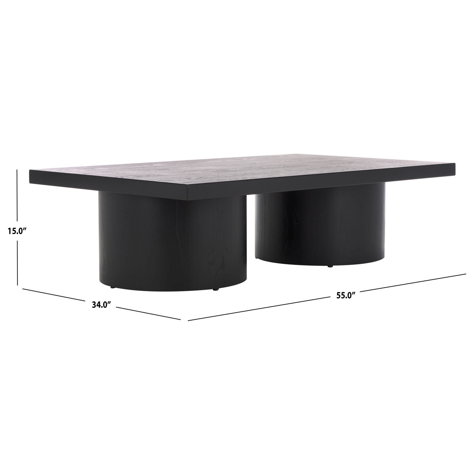 Hidalgo Solid Wood Single Coffee Table, Black
