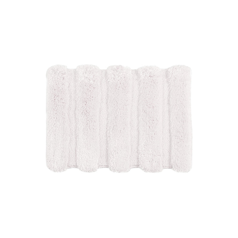 Tapis pour salle de bain 17 po x 24 po, rosé, avec motif rayé, envers antidérapant, rosé lavable à la machine, doux