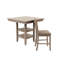 Ensemble de salle à manger à hauteur de comptoir 5 pièces, chaises rembourrées, gris et bois, rangement sous la table, repose-pieds, centre de table