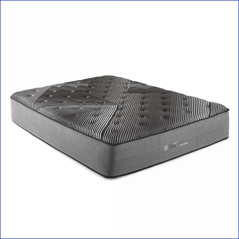 Matelas 14 po. Matelas matelassé blanc neige moelleux avec housse de glace rafraîchissante | Mousse et ressort | Noir