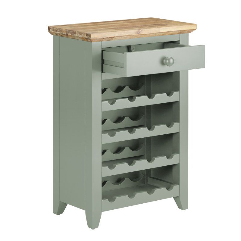 16 Bottle Floor Wine Bottle Rack in, Sage Green