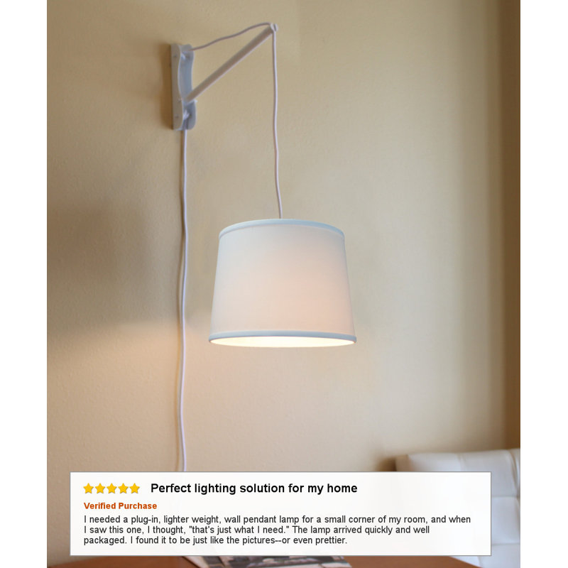 Adao Plug-in Armed Sconce, White