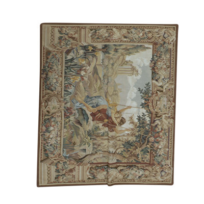 Tapis bleu et brun noué à la main de haute qualité