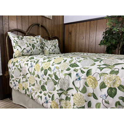 Jenna camelia cotton comforter set with bedskirt