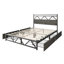 Lit plateforme double en métal avec rangement en chêne naturel-106491485-106491490
