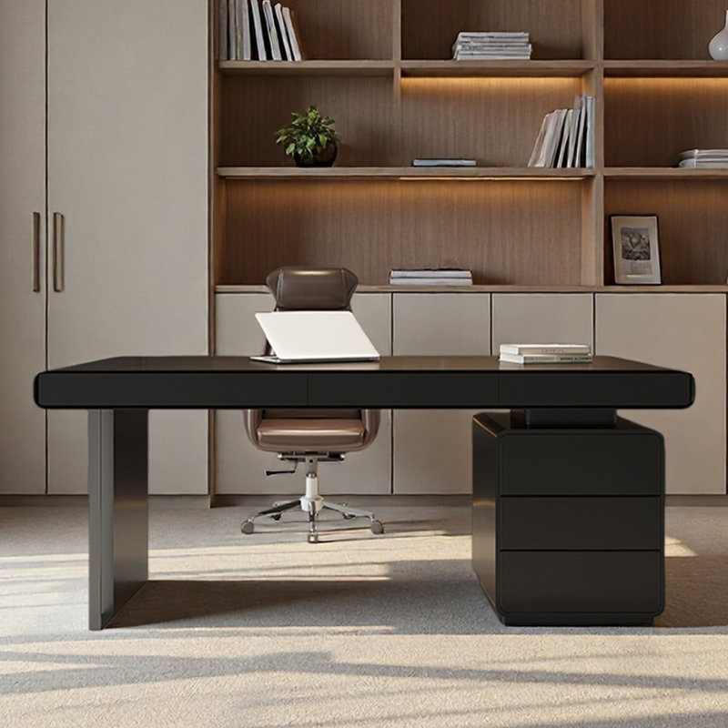 Bureau armoire Belin, Noir, H 29,53 po x l 55,12 po x P 23,62 po