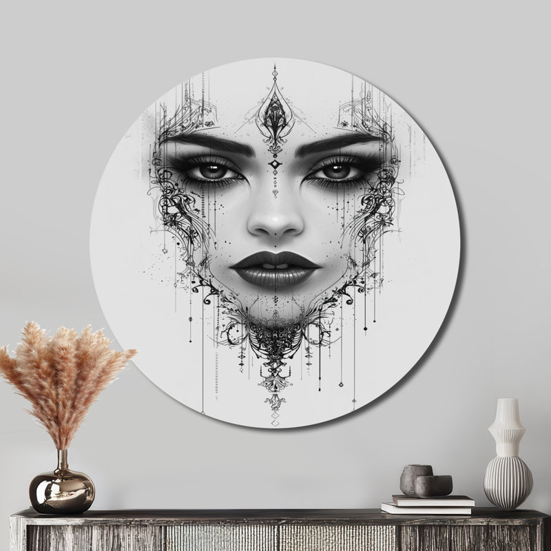 Art mural rond en métal, H 16 po x l 16 po