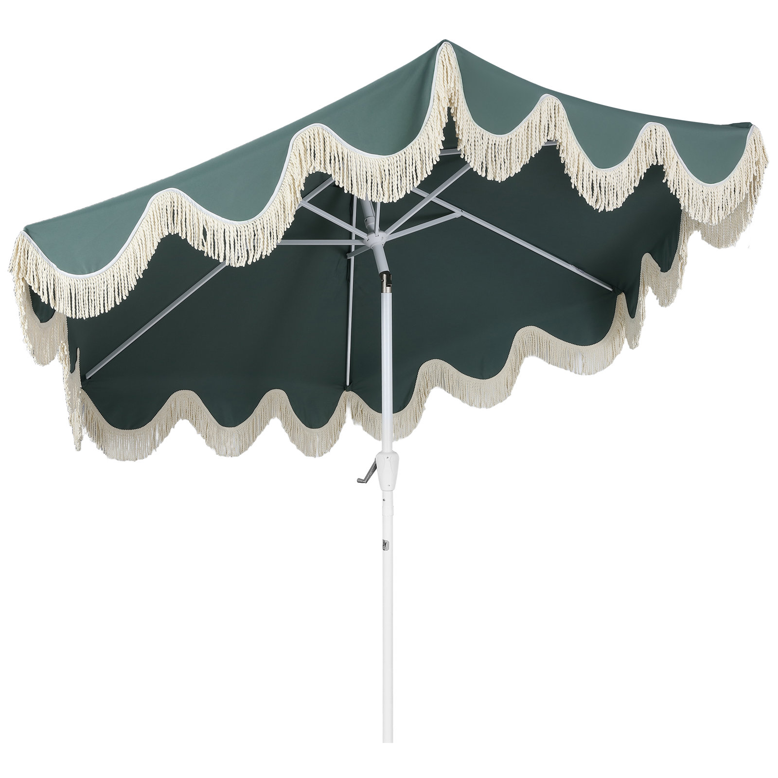 Teretha 9' Market Umbrella, Green, White