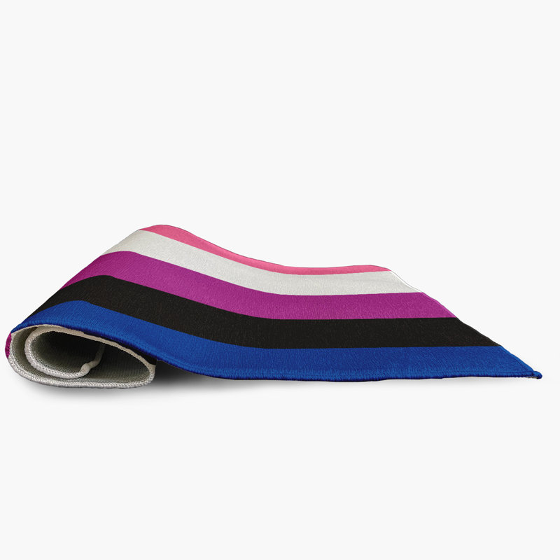 Tapis en chenille tissé à la machine en rose / bleu Samoni, Rectangle 5 pi x 7 pi
