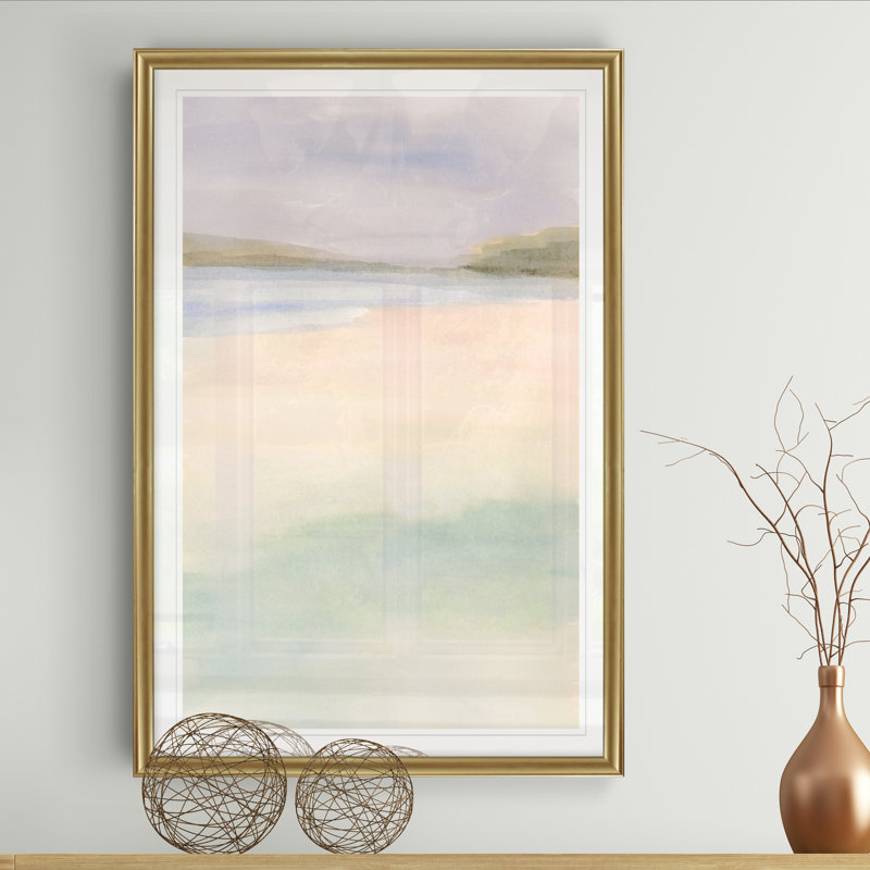 «Island Calm I», reproduction d'art sur toile, H 30,5 po x l 42,5 po x P 1,5 po, Encadrement doré
